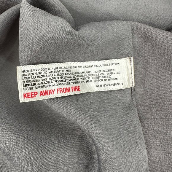 Maeve Anthropologie Womens Gray Thick Ruffle Hem Button Lined Mini Skirt Size 10 - Picture 7 of 7